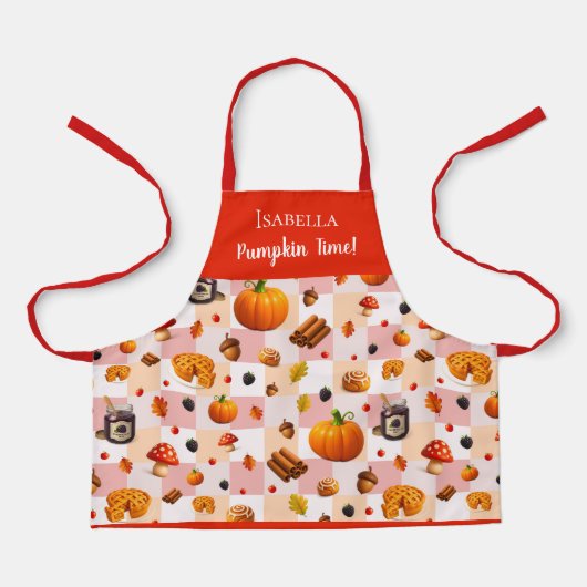 Kürbiszeit! Niedliches Fallmuster für Kinder Schürze (Vorderseite)