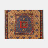 Kurdisch Safreh Dunkler Tan Gelber Blau Fußmatte (Vorderseite)