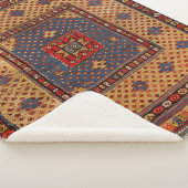 Kurdisch Safreh Dunkler Tan Gelber Blau  Sherpadecke (3/4)