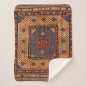 Kurdisch Safreh Dunkler Tan Gelber Blau  Sherpadecke (Vorderseite)