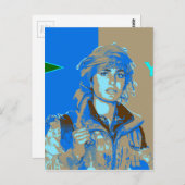 Kurdisch YPJ Fighter art 3 Postkarte (Vorne/Hinten)