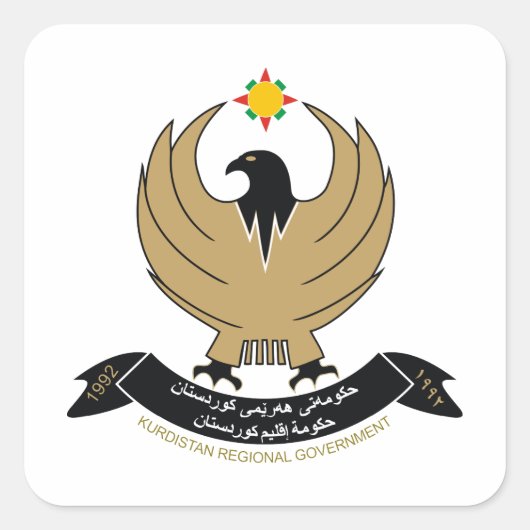 Kurdische COA Quadratischer Aufkleber (Vorderseite)