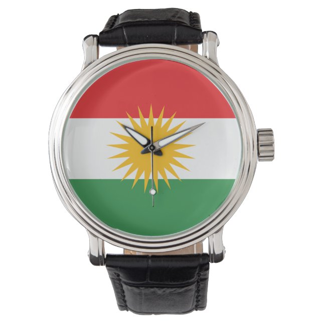 Kurdische Flagge Armbanduhr (Vorderseite)