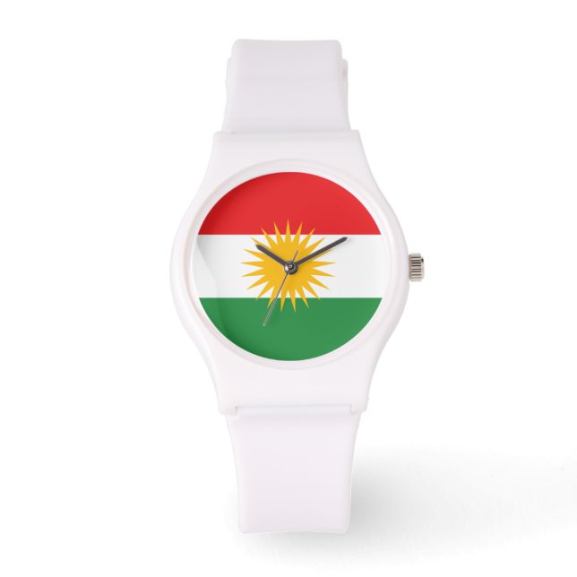 Kurdische Flagge Armbanduhr (Vorderseite)