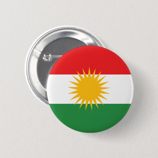 kurdische Flagge, kurdische Kurde, kurdische Drape Button (Vorne & Hinten)