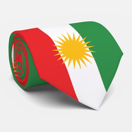 Kurdische Flagge (Kurdistan) Krawatte (Gerollt)