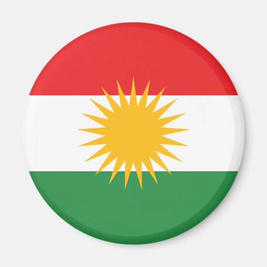 Kurdische Flagge Magnet (Vorne)