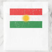 Kurdische Flagge mit Scuffen und Kratzern Rechteckiger Aufkleber (Tasche)