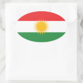 Kurdische Flagge Ovaler Aufkleber (Tasche)