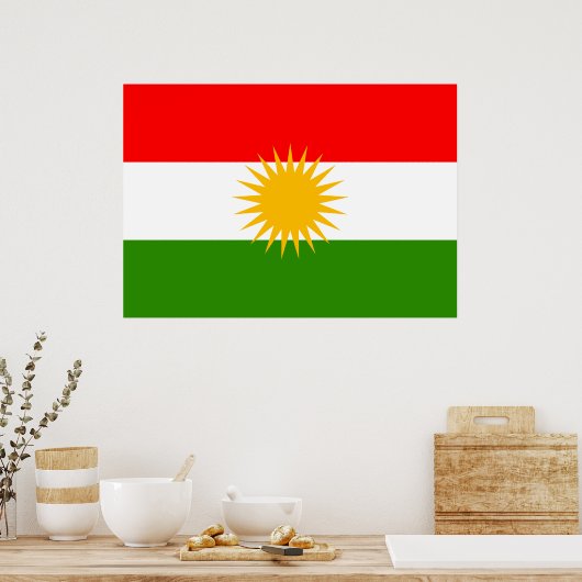 Kurdische Flagge Poster (Küche)