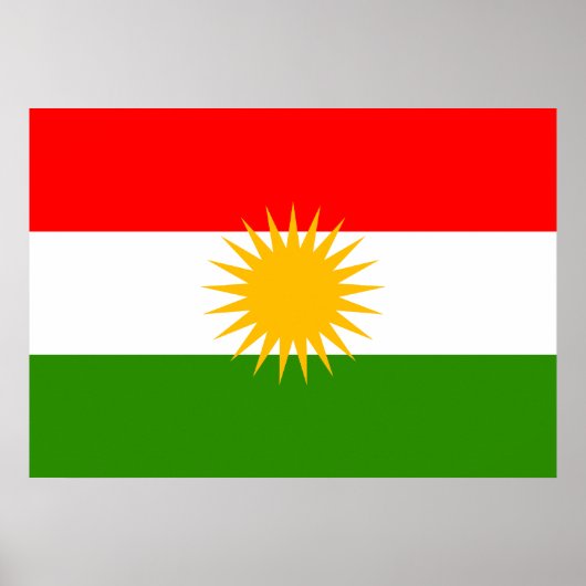 Kurdische Flagge Poster (Vorne)