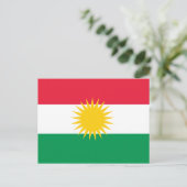 Kurdische Flagge Postkarte (Stehend Vorderseite)