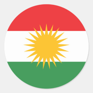 Kurdische Flagge Runder Aufkleber