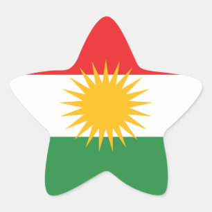 Kurdische Flagge Stern-Aufkleber