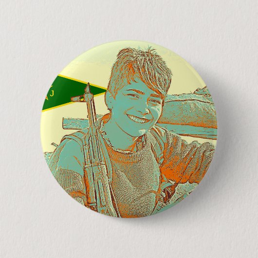 Kurdische Kunst 2 YPJ Kämpfers 3 Button (Vorderseite)