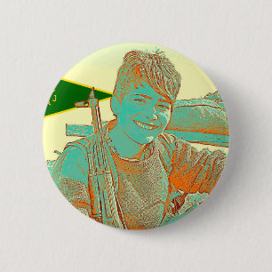 Kurdische Kunst 2 YPJ Kämpfers 3 Button