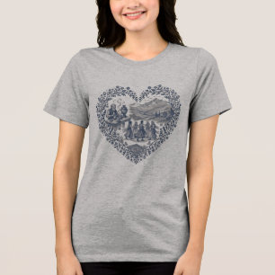 Kurdisches Erbe Herz Design Traditionelle Kultur Tri-Blend Shirt