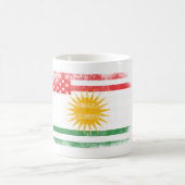 Kurdisches Flagge- Kurdistan und USA-Entwurf Kaffeetasse (Mittel)