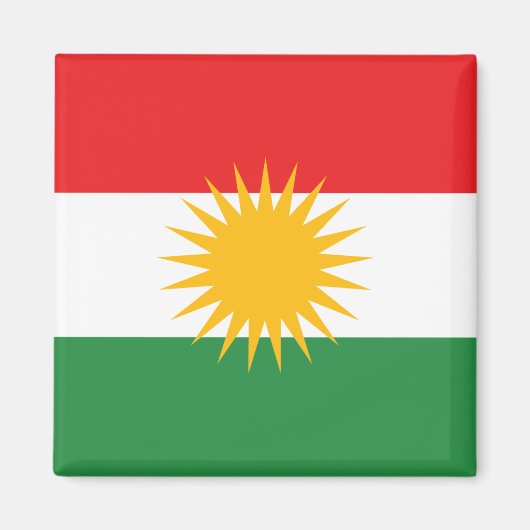kurdisches Flaggenmagnet Magnet (Vorne)