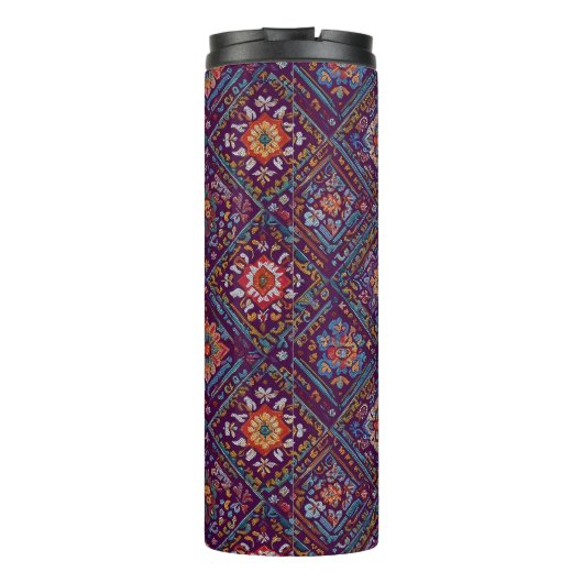 Kurdish Mosaic Floral Pattern Thermosbecher (Rückseite)
