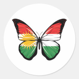 Kurdistan Butterfly Flag Runder Aufkleber