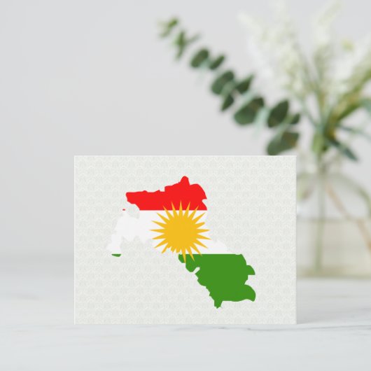 Kurdistan Flag Karte in voller Größe (Stehend Vorderseite)