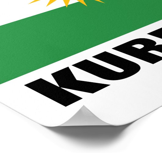 Kurdistan Flag Poster (Ecke)