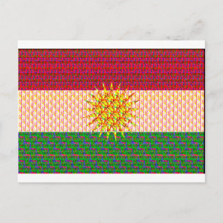 Kurdistan Flag Psychedelic Postkarte