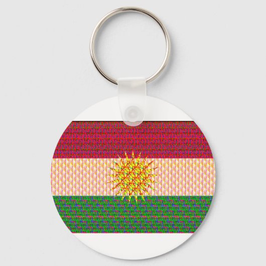 Kurdistan Flag Psychedelic Schlüsselanhänger (Vorderseite)