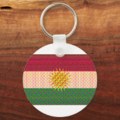 Kurdistan Flag Psychedelic Schlüsselanhänger (Vorderseite)