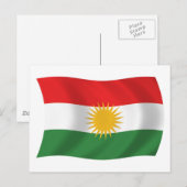 Kurdistan-Flagge Postkarte (Vorne/Hinten)
