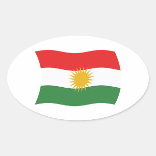 Kurdistan-Flaggen-Aufkleber Ovaler Aufkleber