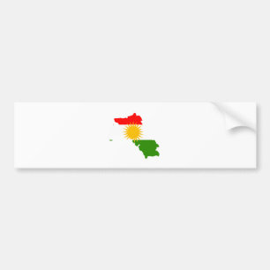 Kurdistan-Flaggen-Karte Größengleich Autoaufkleber