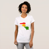 Kurdistan-Flaggen-Karte Größengleich T-Shirt (Vorne ganz)