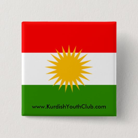 Kurdistan-Flaggen-Knopf Button (Vorderseite)