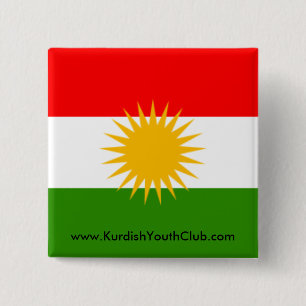 Kurdistan-Flaggen-Knopf Button