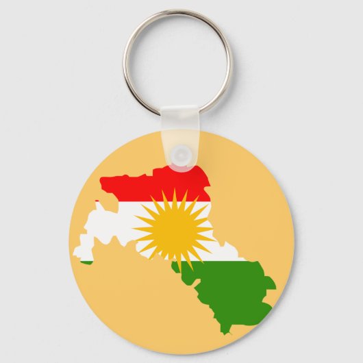 Kurdistan-Flaggenkarte Schlüsselanhänger (Vorderseite)