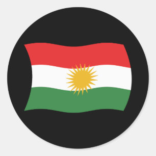 Kurdistan-Flaggensticker Runder Aufkleber