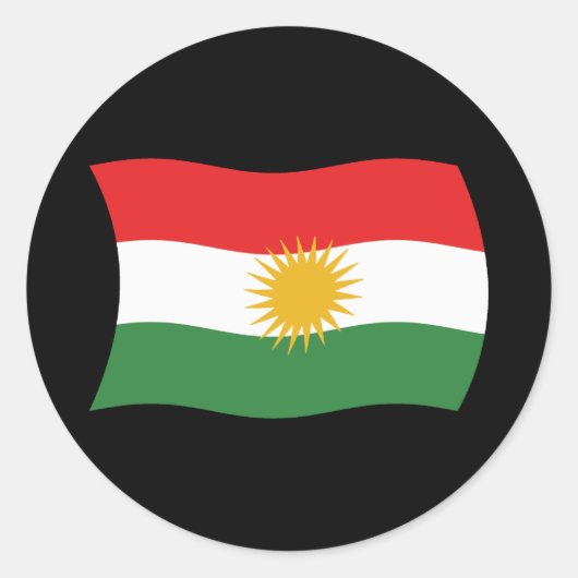 Kurdistan-Flaggensticker Runder Aufkleber (Vorderseite)