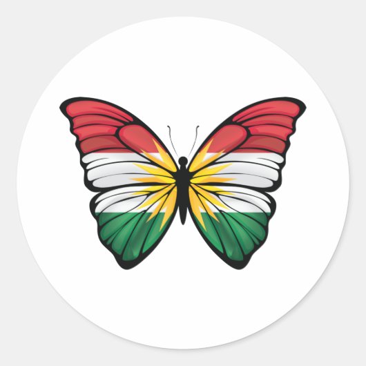Kurdistan Hypolimnas Butterfly Runder Aufkleber (Vorderseite)
