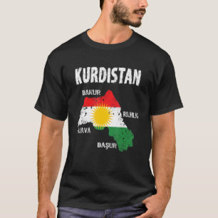 Kurdistan-Karte mit Sky-Richtung auf Kurdistan T-Shirt