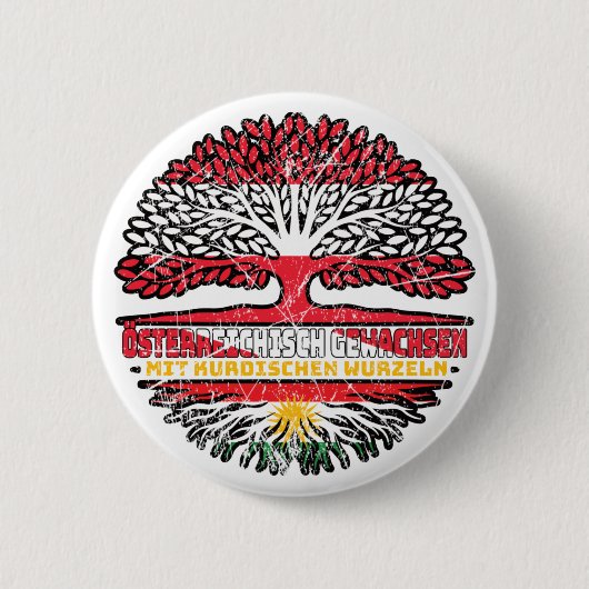Kurdistan Kurdisch Österreichisch Baum Button (Vorderseite)
