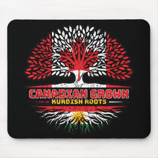 Kurdistan Kurdish Canadian Canada Tree Roots Flag Mousepad (Vorne)