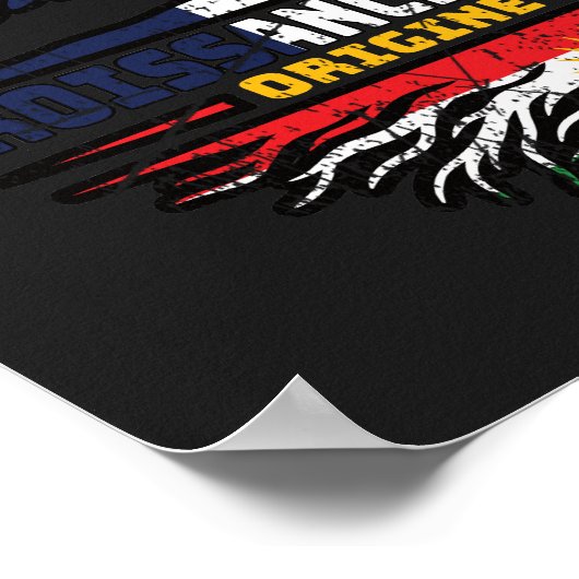 Kurdistan Kurdish French France Tree Roots Flag Poster (Ecke)