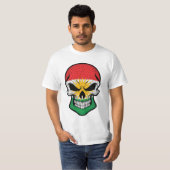 Kurdistan lächelnde Schädelflagge T-Shirt (Vorne ganz)