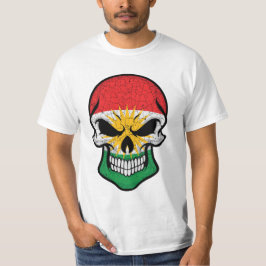 Kurdistan lächelnde Schädelflagge T-Shirt