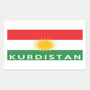 Kurdistan-Landesflaggesymbol-Namentext Rechteckiger Aufkleber