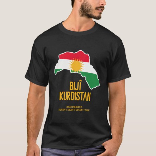 Kurdistan Map Flag I Biji Kurdistan Kurdisch Desig T-Shirt (Vorderseite)