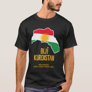 Kurdistan Map Flag I Biji Kurdistan Kurdisch Desig T-Shirt