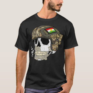 Kurdistan Peshmerga. Schädel mit Helm gebrannt T-Shirt
